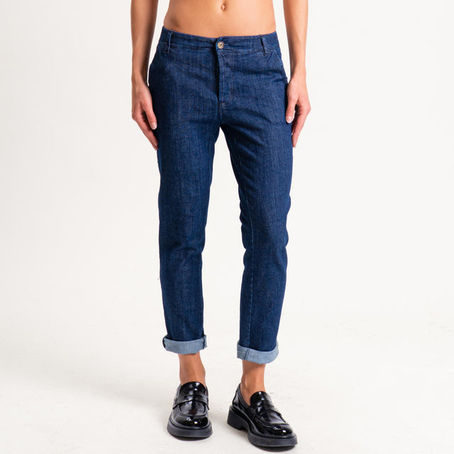 Zeroassoluto-Pantalone LOIS chino tela jeans elasticizzata - denim