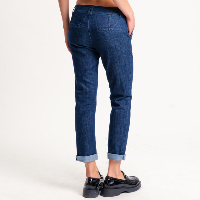 Zeroassoluto-Pantalone LOIS chino tela jeans elasticizzata - denim