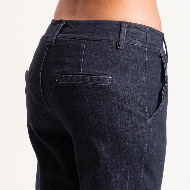 Zeroassoluto-Pantalone LOIS chino tela jeans elasticizzata - denim nero