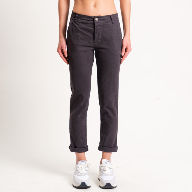 Zeroassoluto-Pantalone LOIS chino cotone elasticizzato - moro
