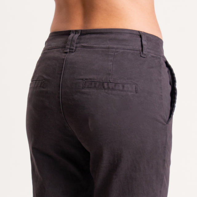 Zeroassoluto-Pantalone LOIS chino cotone elasticizzato - moro