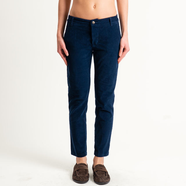 Zeroassoluto-Pantalone LOIS chino velluto millerighe - blu