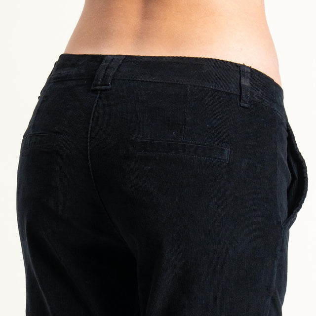 Zeroassoluto-Pantalone LOIS chino velluto millerighe - nero