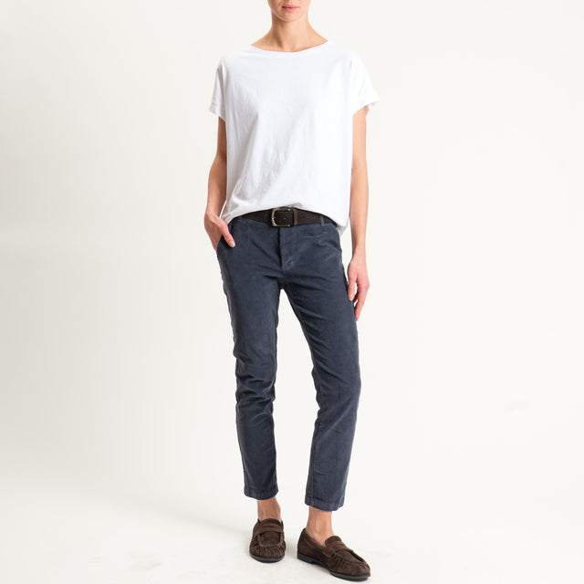 Zeroassoluto-Pantalone LOIS chino velluto millerighe - piombo