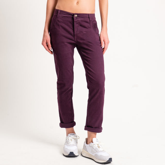 Zeroassoluto-Pantalone LOIS chino cotone elasticizzato - burgundy