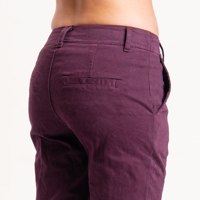 Zeroassoluto-Pantalone LOIS chino cotone elasticizzato - burgundy