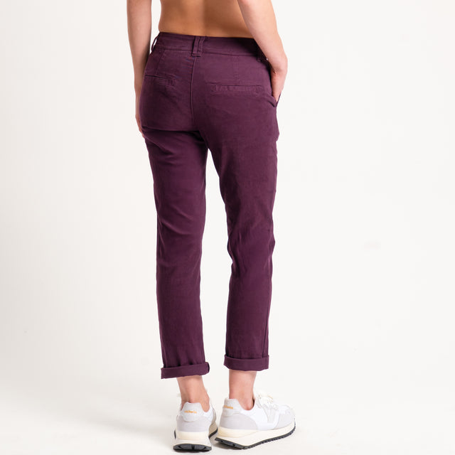 Zeroassoluto-Pantalone LOIS chino cotone elasticizzato - burgundy