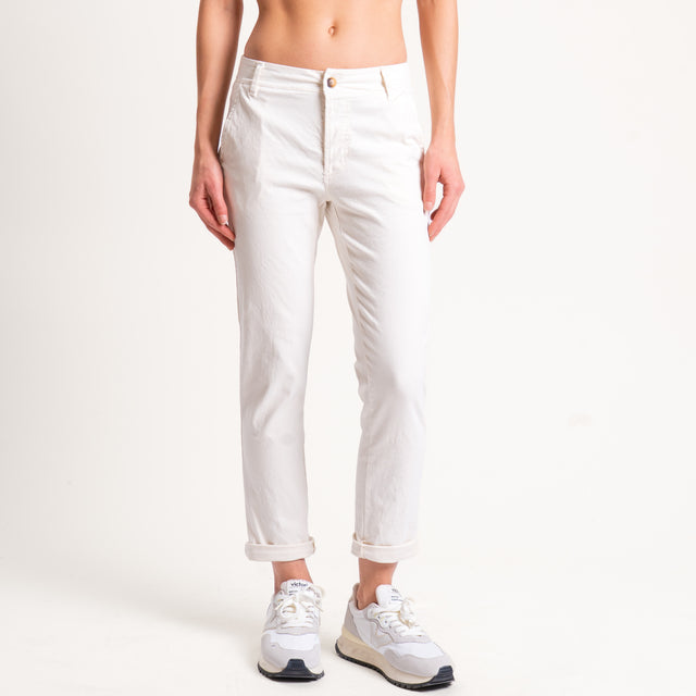 Zeroassoluto-Pantalone LOIS chino cotone elasticizzato - burro