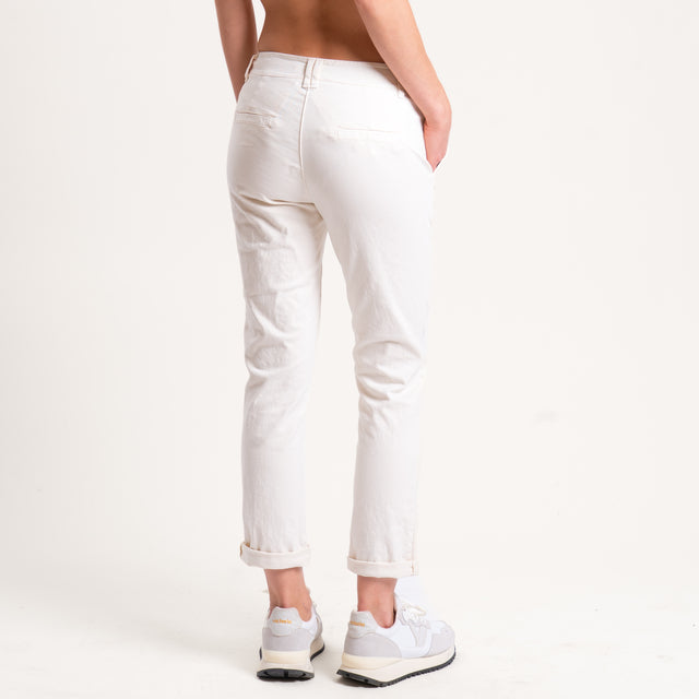 Zeroassoluto-Pantalone LOIS chino cotone elasticizzato - burro
