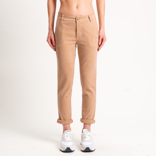 Zeroassoluto-Pantalone LOIS chino cotone elasticizzato - camel