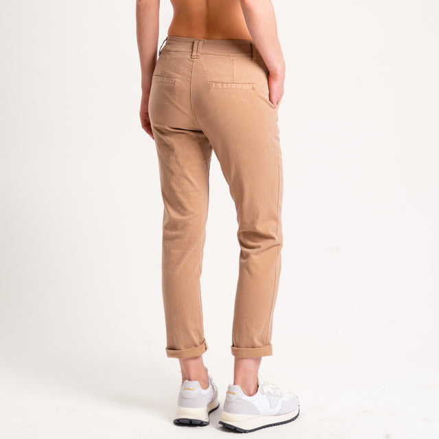 Zeroassoluto-Pantalone LOIS chino cotone elasticizzato - camel