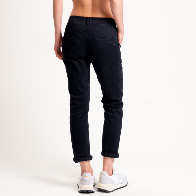 Zeroassoluto-Pantalone LOIS chino cotone elasticizzato - nero
