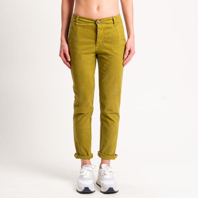 Zeroassoluto-Pantalone LOIS chino cotone elasticizzato - olio