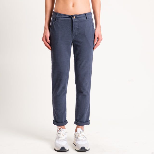 Zeroassoluto-Pantalone LOIS chino cotone elasticizzato - piombo