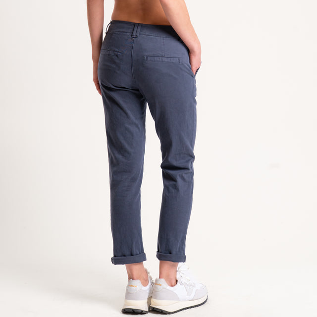 Zeroassoluto-Pantalone LOIS chino cotone elasticizzato - piombo