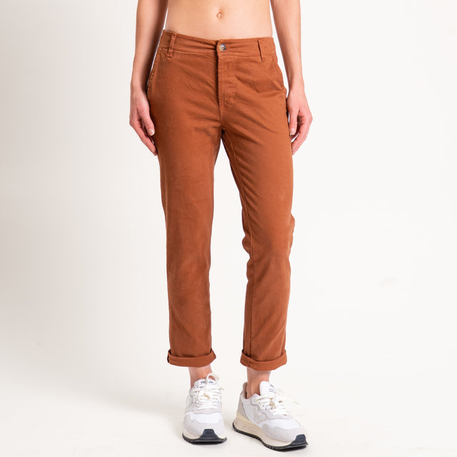 Zeroassoluto-Pantalone LOIS chino cotone elasticizzato - whiskey