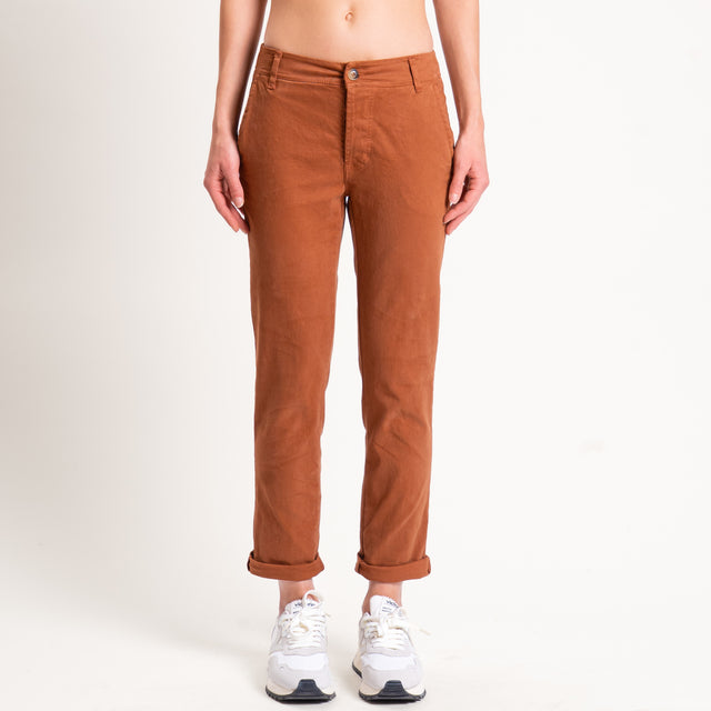 Zeroassoluto-Pantalone LOIS chino cotone elasticizzato - whiskey