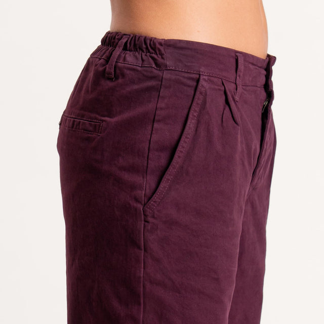 Zeroassoluto-Pantalone LOLA elastico dietro - burgundy