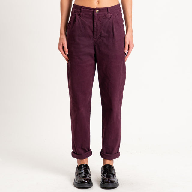 Zeroassoluto-Pantalone LOLA elastico dietro - burgundy