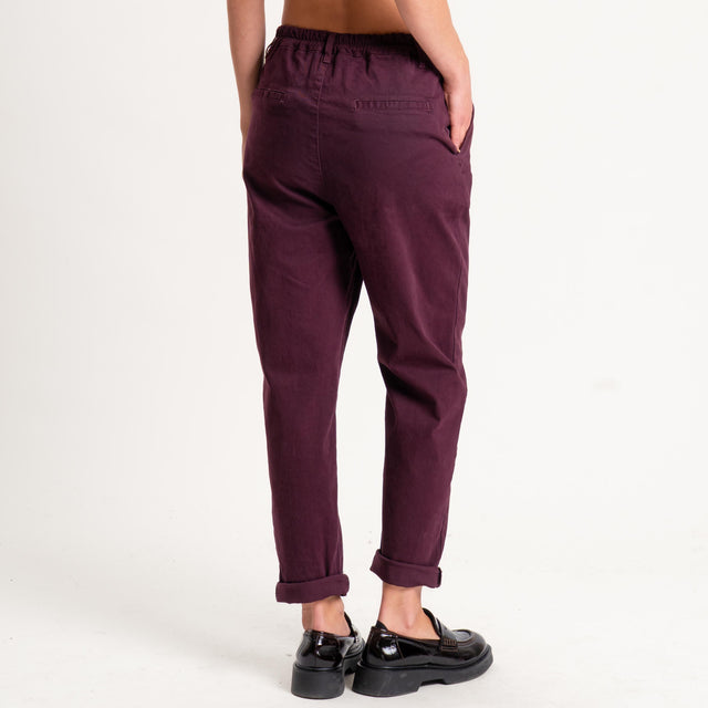 Zeroassoluto-Pantalone LOLA elastico dietro - burgundy