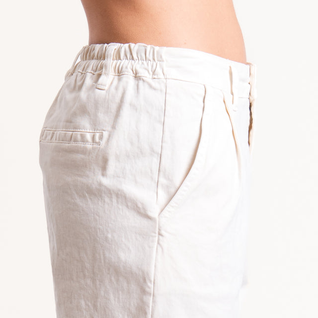 Zeroassoluto-Pantalone LOLA elastico dietro cotone elasticizzato - burro