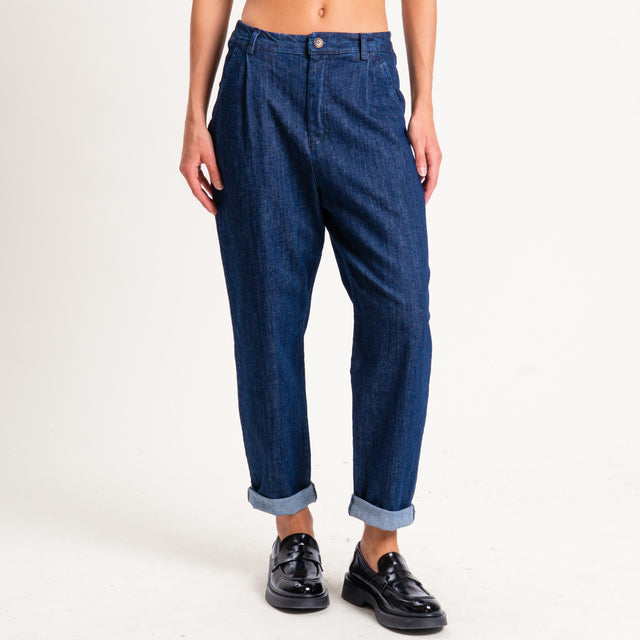 Zeroassoluto-Pantalone LOLA boyfriend tela jeans elasticizzata - denim