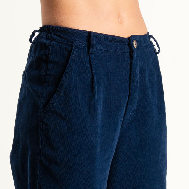 Zeroassoluto-Pantalone LOLA velluto boyfriend - blu