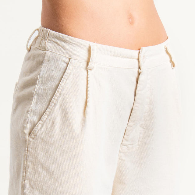 Zeroassoluto-Pantalone LOLA velluto boyfriend - burro