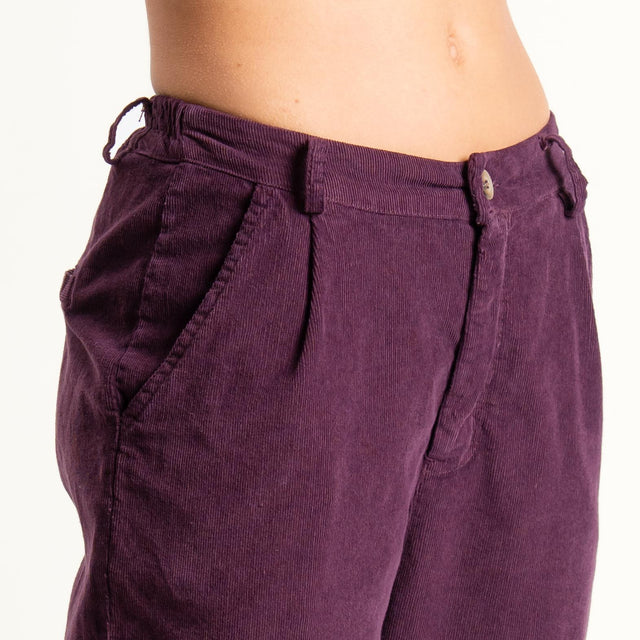Zeroassoluto-Pantalone LOLA velluto boyfriend - burgundy