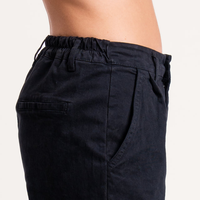 Zeroassoluto-Pantalone LOLA elastico dietro cotone elasticizzato - nero