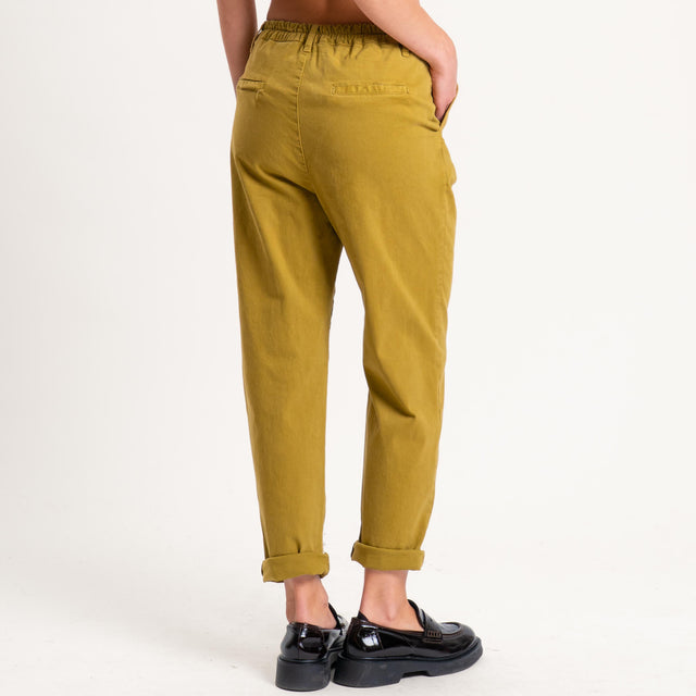 Zeroassoluto-Pantalone LOLA elastico dietro - oliva