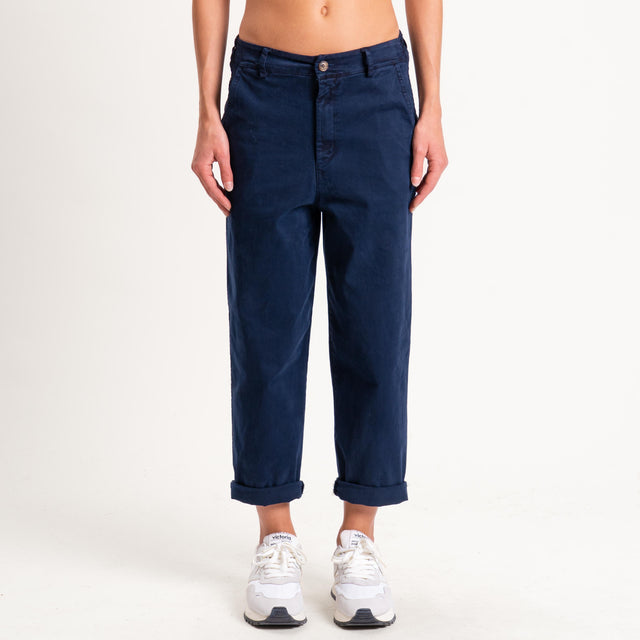 Zeroassoluto-Pantalone LORY baggy elasticizzato - blu