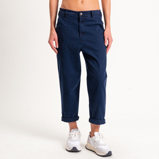 Zeroassoluto-Pantalone LORY baggy elasticizzato - blu