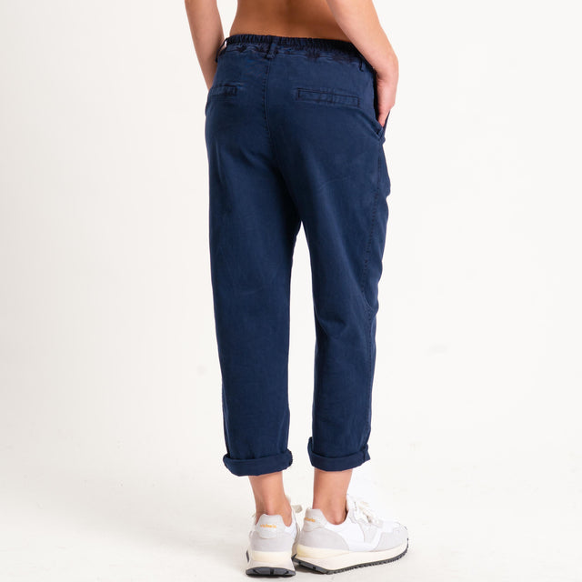 Zeroassoluto-Pantalone LORY baggy elasticizzato - blu
