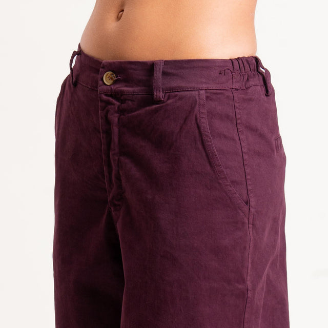 Zeroassoluto-Pantalone LORY baggy elasticizzato - burgundy