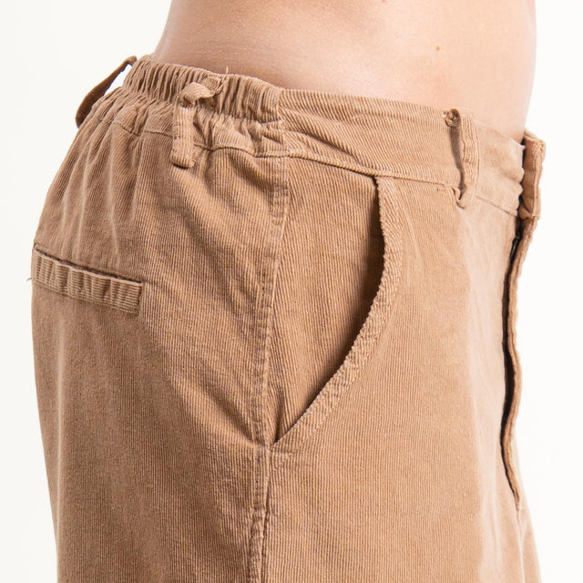 Zeroassoluto-Pantalone LORY velluto millerighe tessuto elasticizzato - camel