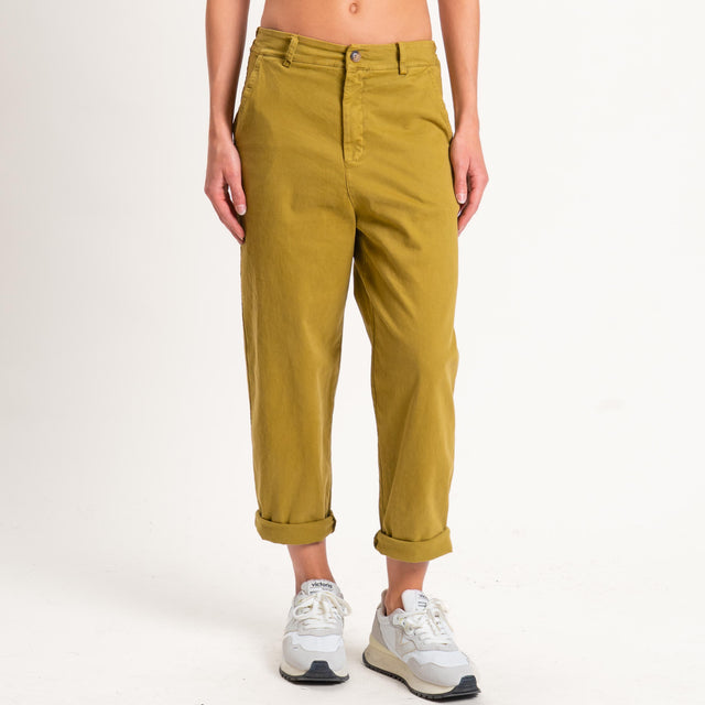 Zeroassoluto-Pantalone LORY baggy elasticizzato - oliva