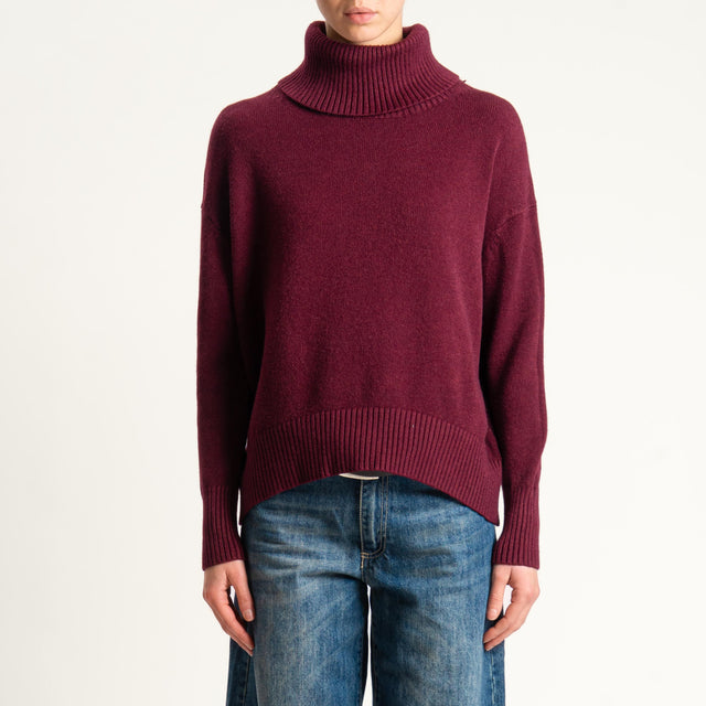 Zeroassoluto-Maglia collo alto - Bordeaux