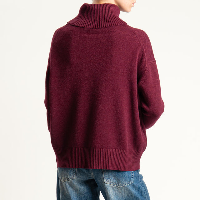 Zeroassoluto-Maglia collo alto - Bordeaux
