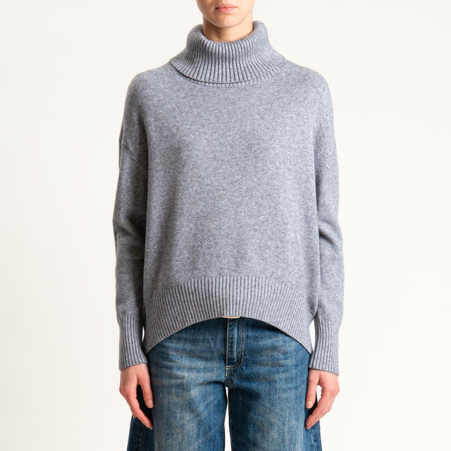 Zeroassoluto-Maglia collo alto - grigio melange