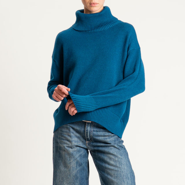 Zeroassoluto-Maglia collo alto - ottanio