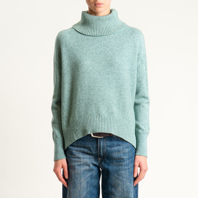 Zeroassoluto-Maglia collo alto - salvia