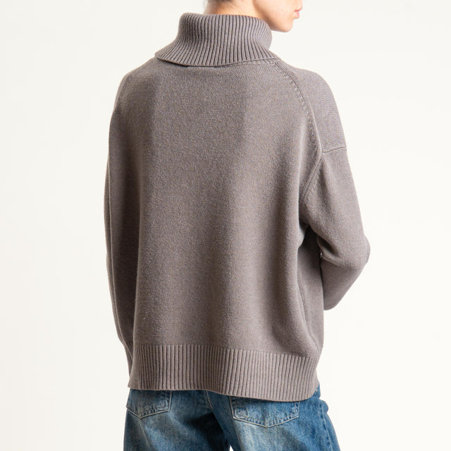 Zeroassoluto-Maglia collo alto - taupe