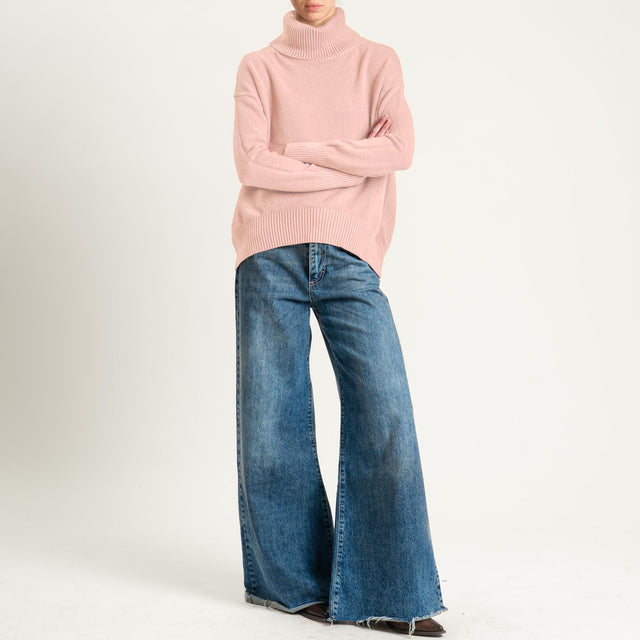 Zeroassoluto-Maglia collo alto - cipria