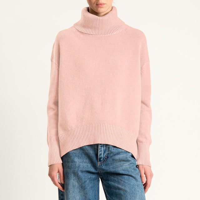 Zeroassoluto-Maglia collo alto - cipria