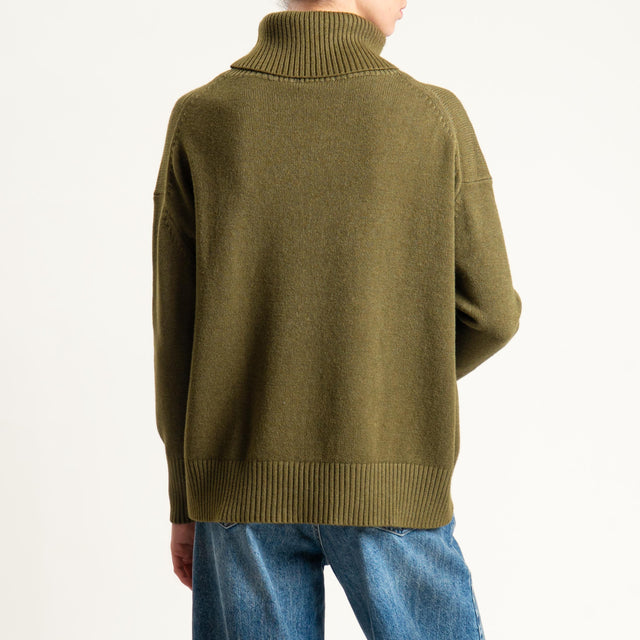 Zeroassoluto-Maglia collo alto - olio