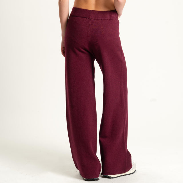 Zeroassoluto-Pantalone in maglia elastico in vita - Bordeaux