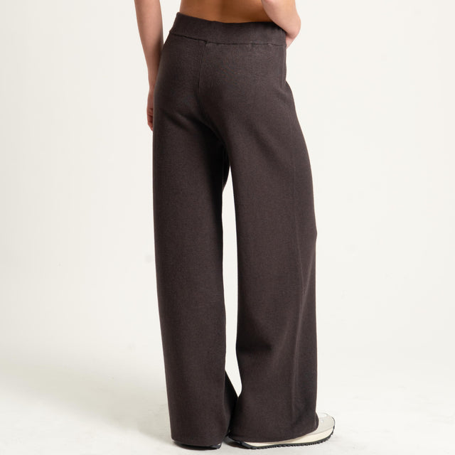 Zeroassoluto-Pantalone in maglia elastico in vita - cioccolato
