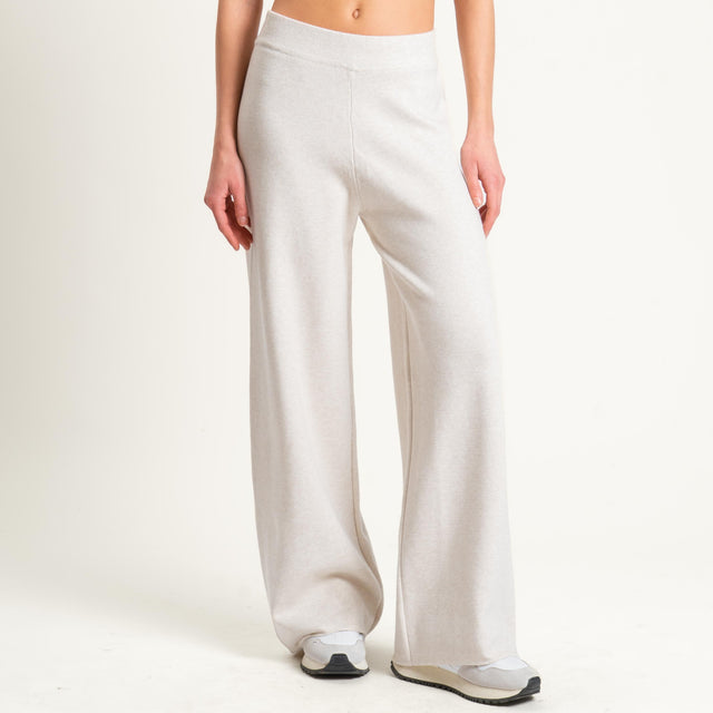 Zeroassoluto-Pantalone in maglia elastico in vita - gesso