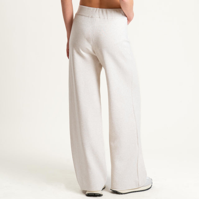 Zeroassoluto-Pantalone in maglia elastico in vita - gesso